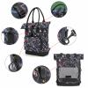 TOURBON Nylon Roll-top Clip-On Bike Panniers Women's Shoulder Tote Bag (Black) view 4