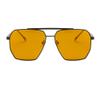 CHOWEI Retro Sunglasses  Oversized Metal Womens Sunglasses Women Polarized Sunglasses Unisex (Black Frame Yellow Lens) view 2