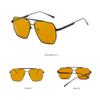 CHOWEI Retro Sunglasses  Oversized Metal Womens Sunglasses Women Polarized Sunglasses Unisex (Black Frame Yellow Lens) view 3