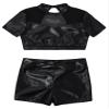 easyforever Kids Girls Dance Outfits Gymnastics Leotard Training Suit Sports Bra Crop Top with Shorts Set Black B 12 view 3