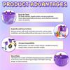 Bicycle Basket for Girls, Kids Bike Basket, Adjustable Bike Basket Front with Bike Streamers Bell Bicycle Windmill Ice Cream Hair Clip, DIY Bike Decoration Accessories Kit for Kids (Purple) view 4