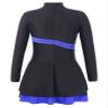 FEESHOW Kids Girls Long Sleeve Shiny Rhinestone Ballet Dance Dress for Leotard Gymnastic Performance Costume Blue 6 Years view 2