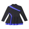 FEESHOW Kids Girls Long Sleeve Shiny Rhinestone Ballet Dance Dress for Leotard Gymnastic Performance Costume Blue 6 Years view 4