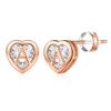 IEFWELL Earrings for Women - Stud Earrings Heart Initial A Letter Stud Earring Jackets, Hypoallergenic Earring for Piercing Gifts for Women Trendy Jewelry view 1