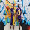 SCREENSHOT-TS1113 Mens Hipster Hip-Hop Premium Urban Sreetwear Fashion Jersey Top - Half Color Block Black Bear Basketball Sports Team Color Short Sleeves Mesh-Purple-Small view 3
