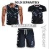 SCREENSHOT-TS1113 Mens Hipster Hip-Hop Premium Urban Sreetwear Fashion Jersey Top - Half Color Block Black Bear Basketball Sports Team Color Short Sleeves Mesh-Black/Black-Small view 3