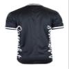 SCREENSHOT-TS1113 Mens Hipster Hip-Hop Premium Urban Sreetwear Fashion Jersey Top - Half Color Block Black Bear Basketball Sports Team Color Short Sleeves Mesh-Black/Black-Small view 4