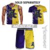 SCREENSHOT-TS1113 Mens Hipster Hip-Hop Premium Urban Sreetwear Fashion Jersey Top - Half Color Block Black Bear Basketball Sports Team Color Short Sleeves Mesh-Purple-Medium view 4