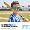 FEISEDY Kids Teens Baseball Polarized Sunglasses Sports TR90 Frame Boys Girls Cycling B2454 Transparent Green view 2