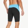 Fiteng Men's Swim Jammers Competitive Athletic Swim Team Suit Training Endurance Racing Quick Dry Swimming Shorts UPF 50 Black/Blue view 2