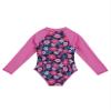 Nikiikoo Kids Girls Long Sleeve One Piece Swimsuits Zipper Rash Guard Swimwear UV Protection Bathing Suit Rose 8 Years view 4