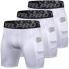 Compression Shorts Men 3 Pack, Dry Fit Compression Underwear Spandex Running Shorts Mens Workout Athletic Short Pocket view 1