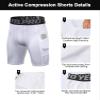 Compression Shorts Men 3 Pack, Dry Fit Compression Underwear Spandex Running Shorts Mens Workout Athletic Short Pocket view 4