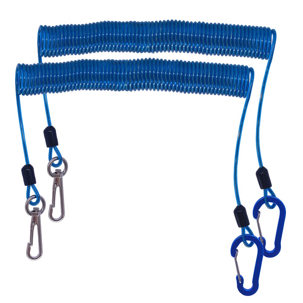 SIWRIOM Fishing Lanyard, Heavy Duty Coiled Lanyards Stainless Steel Wire Inside, Safety Rope Extension Cord Tether Retractable Fishing Accessories for Rods, Pliers, Boating, Paddles, Kayak