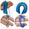 SIWRIOM Fishing Lanyard, Heavy Duty Coiled Lanyards Stainless Steel Wire Inside, Safety Rope Extension Cord Tether Retractable Fishing Accessories for Rods, Pliers, Boating, Paddles, Kayak view 2