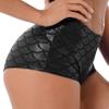Fldy Women's Mermaid Short Pants Shining Fish Scale Decorative Shorts Hot Shorts Bodycon Swim Bottoms Black One Size view 2
