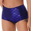 Fldy Women's Mermaid Short Pants Shining Fish Scale Decorative Shorts Hot Shorts Bodycon Swim Bottoms Blue One Size view 1
