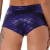 Fldy Women's Mermaid Short Pants Shining Fish Scale Decorative Shorts Hot Shorts Bodycon Swim Bottoms Blue One Size view 3