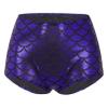 Fldy Women's Mermaid Short Pants Shining Fish Scale Decorative Shorts Hot Shorts Bodycon Swim Bottoms Blue One Size view 4