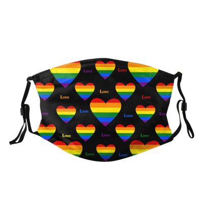 LGBT Pride Rainbow Face Mask for Adults, Washable Face Balaclava Reusable with 2 Filters for Men Women Teens