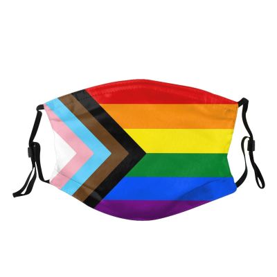 LGBT Pride Rainbow Face Mask for Adults, Washable Face Balaclava Reusable with 2 Filters for Men Women Teens