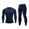 NaRHbrg Men's Sports Running Workout Set Compression Shirt Pants Top Long Sleeve Sports Tight Base Layer Quick Dry view 1