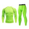 NaRHbrg Men's Sports Running Workout Set Compression Shirt Pants Top Long Sleeve Sports Tight Base Layer Quick Dry view 1