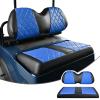 NOKINS Golf Cart Diamond Seat Covers Kit, Fit for Club Car Precedent OEM Standard Front Seat Cushion, Golf Cart Vinyl Seat Cover, No Nails Required (Blue and Black) view 1