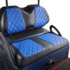 NOKINS Golf Cart Diamond Seat Covers Kit, Fit for Club Car Precedent OEM Standard Front Seat Cushion, Golf Cart Vinyl Seat Cover, No Nails Required (Blue and Black) view 2
