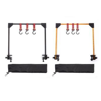 Mokylor Cookware Hanging Rack Storage Rack, Collapsible Multifunction Camping Stand Hanging Organizer with Hooks and Storage Bag for Travel Camping