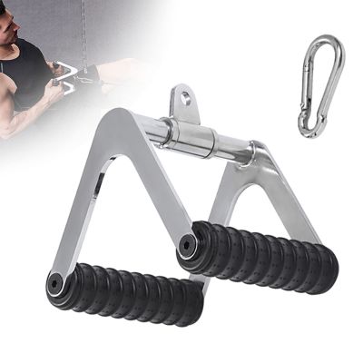 DYK&NX Cable Training V Handle Double Seated, Double D Handle Tricep with Rubber Grip Bar, Multi Gym Attachment Bar for Home Gym Exercise Accessories