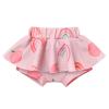 1st First Birthday Outfit Girl Flying Sleeve Ruffled Romper+Tutu Skirt Bloomer Shorts+Headband 3PCS Summer Clothes Baby One Year Old Birthday Gifts Cake Smash Party Photo Shoot Peach 12-18 Months view 3