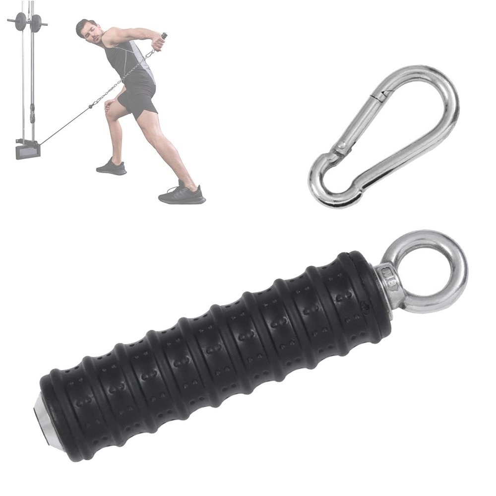 DYK&NX Single Metal Grip Cable Attachment Bar, Triceps Pull Down Attachment for On Any Cable Machine, Multi Gym or Crossover Machine