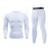 NaRHbrg Men's Sports Running Workout Set Compression Shirt Pants Top Long Sleeve Sports Tight Base Layer Quick Dry view 1