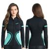 GoldFin Wetsuit Top Womens 2mm Neoprene Wetsuit Jacket Ladies Long Sleeve Wetsuit for Water Aerobics Diving Surfing Kayaking Swimming in Cold Water (Black Top, XS) view 1