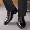 BORAMAX Men's PU Leather Cutout Breathable Dress Shoes Business Fashion Wedding Shoes Comfortable Pointed Toe Oxford Shoes view 2