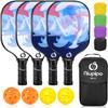 niupipo Pickleball Paddles, Pickleball Paddles Set of 4, Pickleball Paddle with Fiberglass Surface, Polypropylene Honeycomb Core, Cushion Grip, Lightweight Pickleball, Portable Carry Bag, White view 1