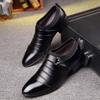 BORAMAX Men's PU Leather Cutout Breathable Dress Shoes Business Fashion Wedding Shoes Comfortable Pointed Toe Oxford Shoes view 3