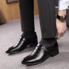 BORAMAX Men's PU Leather Cutout Breathable Dress Shoes Business Fashion Wedding Shoes Comfortable Pointed Toe Oxford Shoes view 4