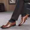 BORAMAX Men's PU Leather Cutout Breathable Dress Shoes Business Fashion Wedding Shoes Comfortable Pointed Toe Oxford Shoes view 2