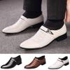 BORAMAX Men's PU Leather Cutout Breathable Dress Shoes Business Fashion Wedding Shoes Comfortable Pointed Toe Oxford Shoes view 3
