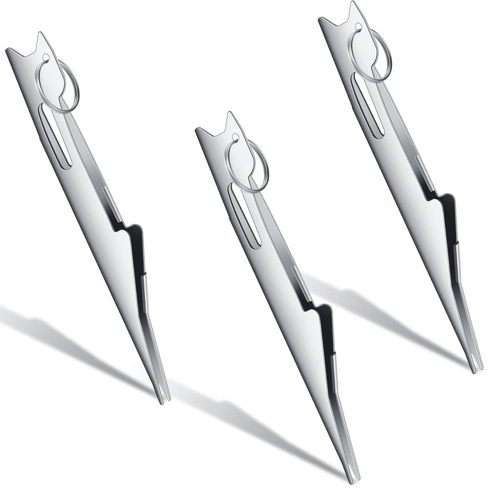 3 Pcs Fishing Line Knot Tyer Quick Tie Fishing Knot Tying Tool Fly Nail Knot Tool Fly Angler Accessories Fly Tying Equipment for Hooks Lures Lines Men, Silver