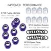 8 Pieces Skateboard Truck Color Nuts and 16 Pieces Skateboard Truck Axle Washers and 8pcs Precision Spacers for Longboards and Skateboard Hardware Kit (Purple Nuts) view 2