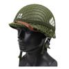 WWII US Army M1 Green Helmet Replica with Net/Canvas Chin Strap DIY Painting view 1