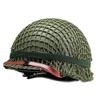 WWII US Army M1 Green Helmet Replica with Net/Canvas Chin Strap DIY Painting view 3