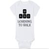 Gaming Baby Onesie and Bib - Learning To Walk WASD - WASD Keys (6-12 Month - White Fabric - Black Design) view 4
