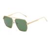 CHOWEI Retro Sunglasses  Oversized Metal Womens Sunglasses Women Polarized Sunglasses Unisex (Gold Frame Green Lens) view 1
