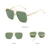 CHOWEI Retro Sunglasses  Oversized Metal Womens Sunglasses Women Polarized Sunglasses Unisex (Gold Frame Green Lens) view 3