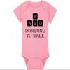 Gaming Baby Onesie and Hat - Learning To Walk WASD - Gamer (0-3 Month - Pink Fabric - Black Design) view 4