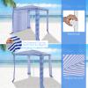 Tangkula 6.7'x6.8' Foldable Beach Cabana, Easy Set-up Portable Beach Tent with Carry Bag, Detachable Side Wall, 4 Sandbags, Wind Vent, Sun-Protection Outdoor Beach Umbrella Shelter for Family view 3